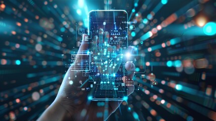 Artificial Intelligence in Phones. Mobile online assistance in Phones with artificial intelligence. Chatbots and internet assistants in smartphones. Apps of virtual personal business advisers.