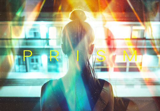 Refracted Prismatic Photo Effect Mockup