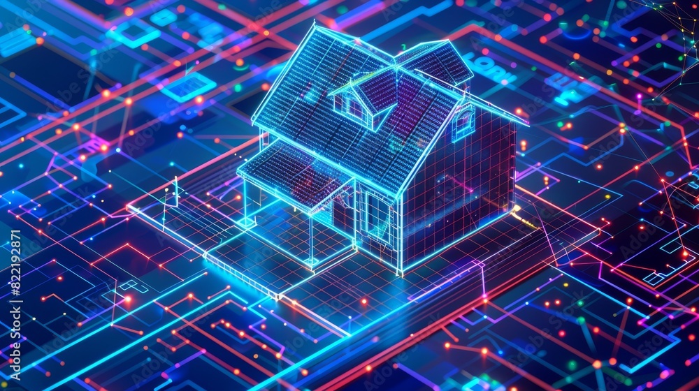 Aufkleber software for smart houses, construction and communication. design of smart houses with cad software.