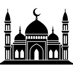 Mosque silhouette vector illustration 