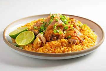 Fototapeta premium Comforting bowl of traditional Filipino rice porridge with aromatic spices
