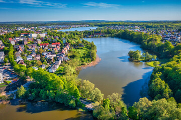 Naklejka premium Kashubian Lake District landscape in Kartuzy, Pomerania. Poland