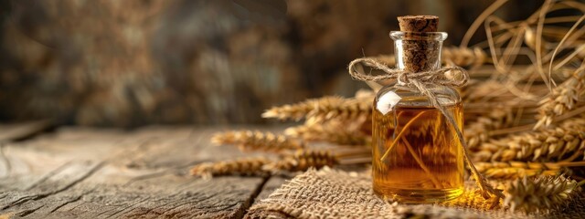 wheat essential oil. Selective focus
