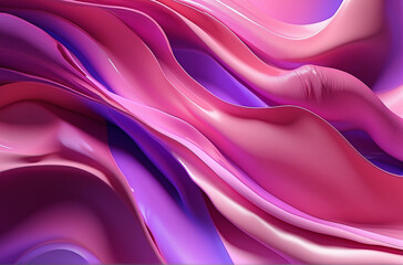Fototapeta premium A vibrant and abstract background featuring flowing, smooth, and curvy lines in shades of pink, purple, and blue. The design should create a dynamic and fluid visual effect.