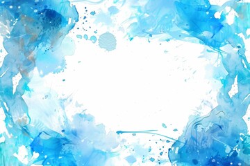 水をイメージした水彩画のフレーム（背景・暑中見舞い・壁紙） 」