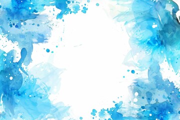 水をイメージした水彩画のフレーム（背景・暑中見舞い・壁紙） 」