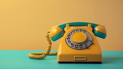 retro telephone on table