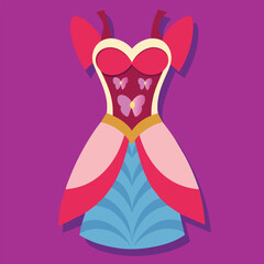 Clothes for baby Realistic dress. Textile for kids vector flat design. vector colorful baby style