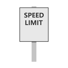 Blank speed limit sign