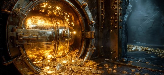 The glowing yellow portal in the cave