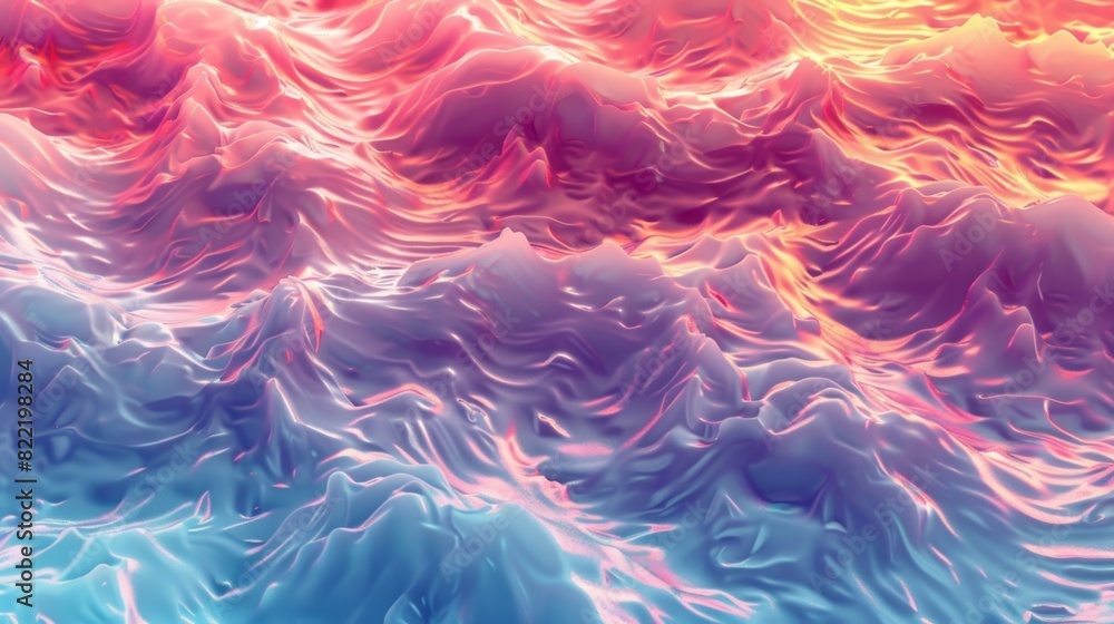 Poster a ripple effect of waves in a gradient of colors mirroring the ripple effect of one cryptocurrencys 