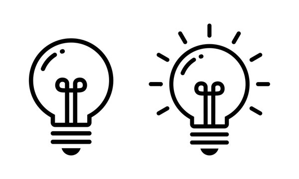Light bulb line icon in generic style. Lightbulb, idea, creativity concept. Lamp symbol