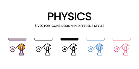 Physics Icons different style vector stock illustration