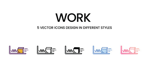 Work  Icons different style vector stock illustration