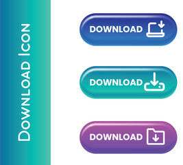 Set of vector modern trendy buttons. Trendy colors and send button, document, download, delete home page button design set.