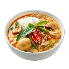 Gaeng Hang Lay Northern Thai curry, transparent background, isolated image, generative AI