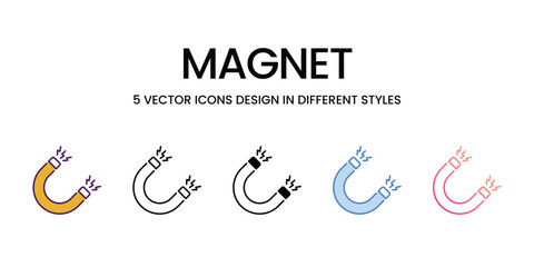 Magnet Icons different style vector stock illustration