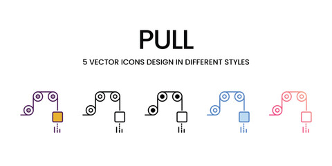 Pull Icons different style vector stock illustration