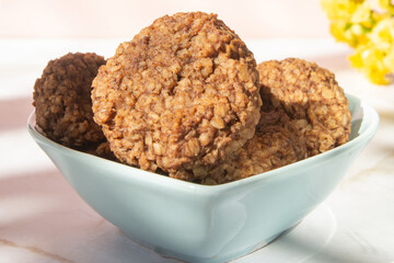 Homemade banana oatmeal cookies gluten dairy free vegan