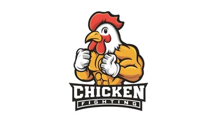 Fighting Rooster Sports Character Vector Illustration