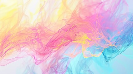 Colorful abstract waves in vibrant pink, yellow, and blue, creating an energetic and dynamic visual.