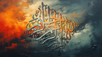 Bismillah text, bismillah calligraphy, name of god in arabic, bismillah vector