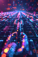 Encrypted data ensures transparency and security in digital supply chain network powered by blockchain technology.