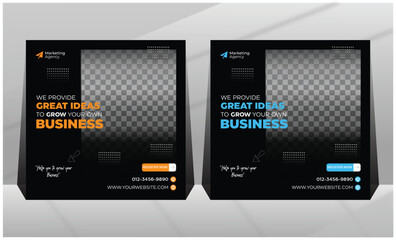 Obraz premium Digital marketing agency promotion social media post template design, Facebook Post, Instagram Post template