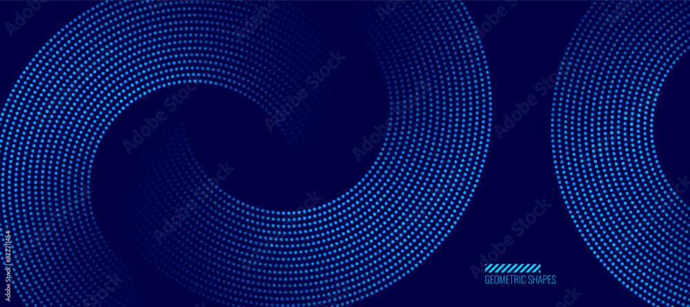 Poster abstract blue glowing geometric lines dots background. modern shiny blue dots pattern. digital techn