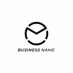 design logo creative letter M and circle