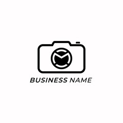 design logo creative letter M and camera