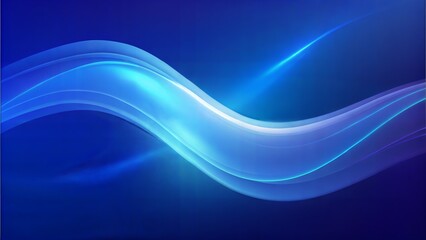 Fototapeta premium Blue Waves: Smooth, flowing blue wave patterns creating a calming and serene abstract background. 