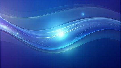 Fototapeta premium Blue Waves: Smooth, flowing blue wave patterns creating a calming and serene abstract background. 