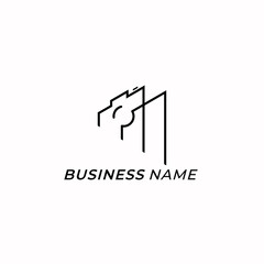 design logo creative letter M and camera