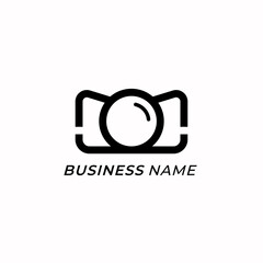 Obraz premium design logo creative letter M and camera lens