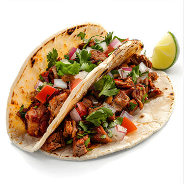recommend clip art: Vector illustration of a taco al pastor on a white background. Suitable for crafting and digital design projects.[A-0003]