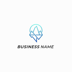 Fototapeta premium design logo creative line ice mountain