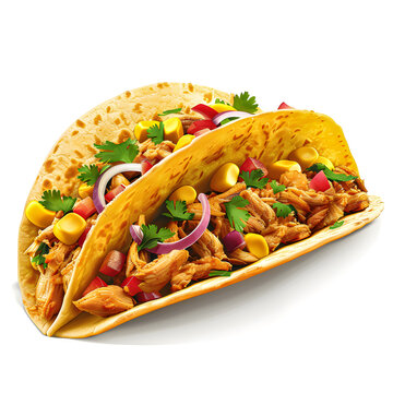 recommend clip art: Vector illustration of a taco de pollo on a white background. Suitable for crafting and digital design projects.[A-0002]