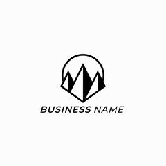 design logo creative mountain rock