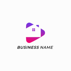 logo design creative home and video play