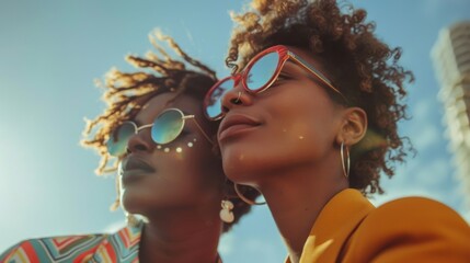 LGBTQ+ couple exploring a new city, experiencing adventures together