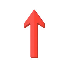 Simple Red Arrow Pointing Upwards, isolated on transparent background, Generative AI