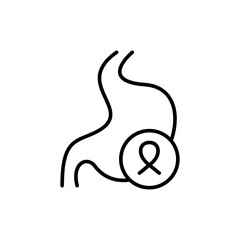 Stomach cancer outline icons, minimalist vector illustration ,simple transparent graphic element .Isolated on white background