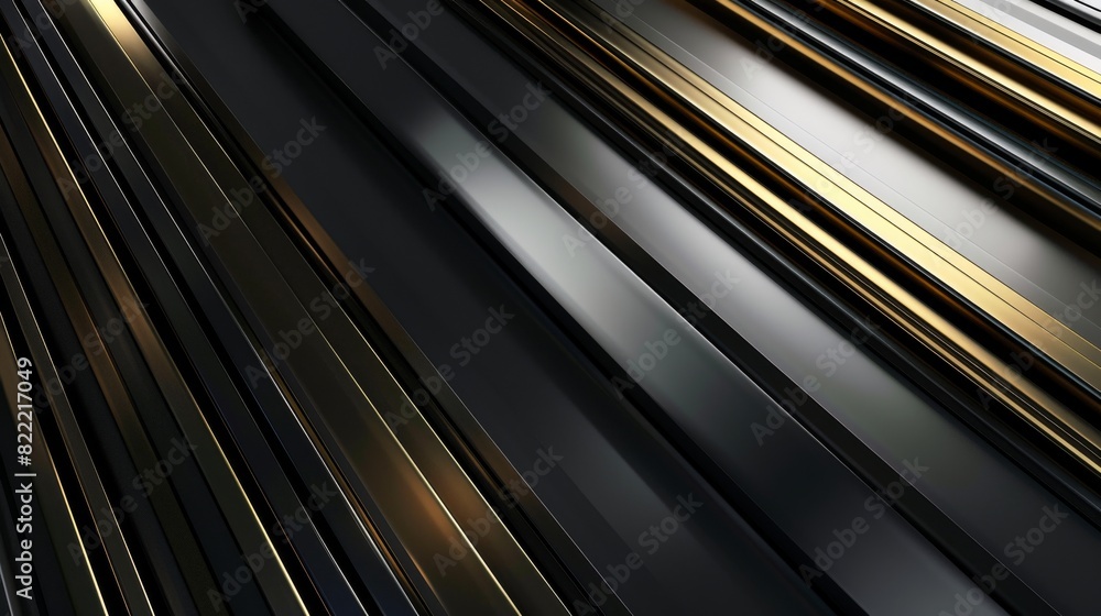 Poster the image showcases a sleek, metallic texture with contrasting gold and black diagonal stripes creat