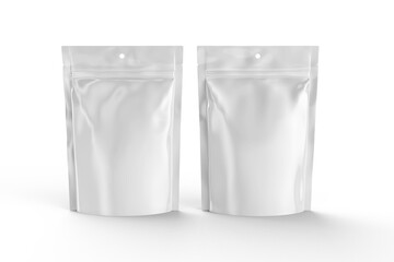 Blank Coffee Pouch Bag Closed Isolated 3d Rendering 