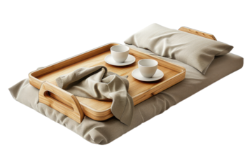 Bed tray isolated on transparent background