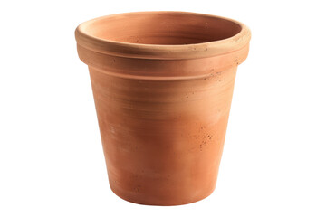 Empty terracotta pot isolated on transparent background