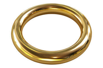 Gold ring isolated on transparent background
