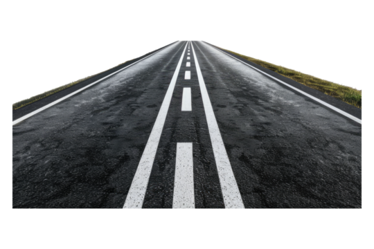 Highway road isolated on transparent background - Powered by Adobe
