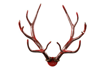 Naklejka premium Red reindeer antlers headband isolated on transparent background